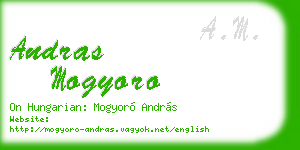 andras mogyoro business card