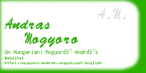 andras mogyoro business card